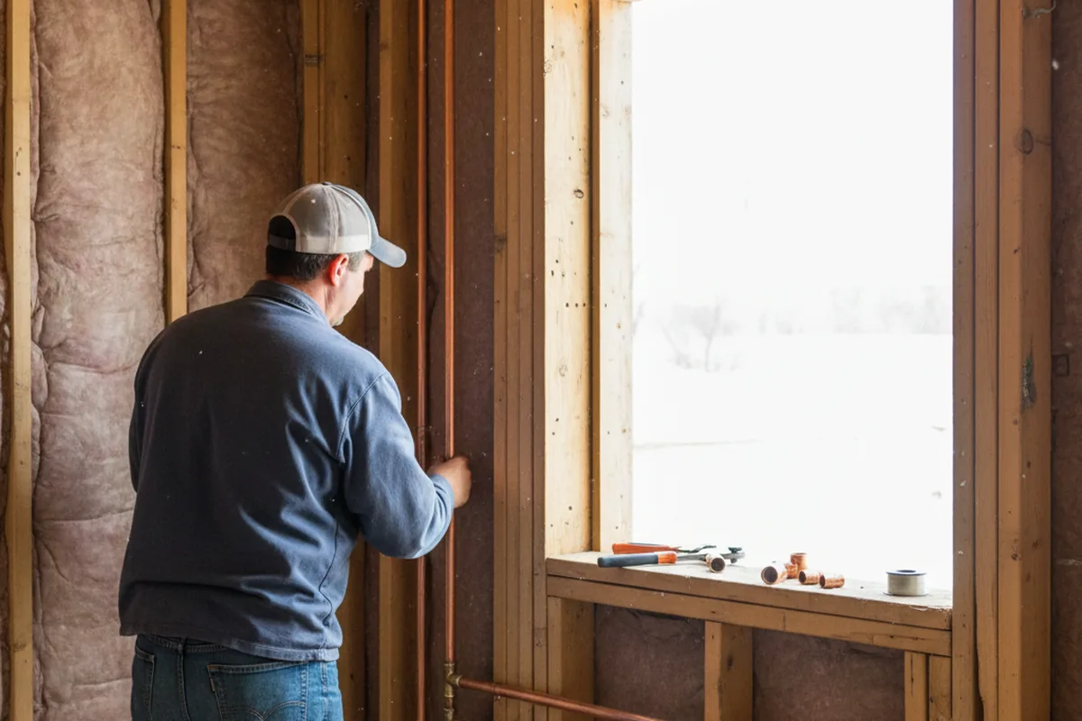 Licensed plumber running new copper supply lines in a Twin Falls home